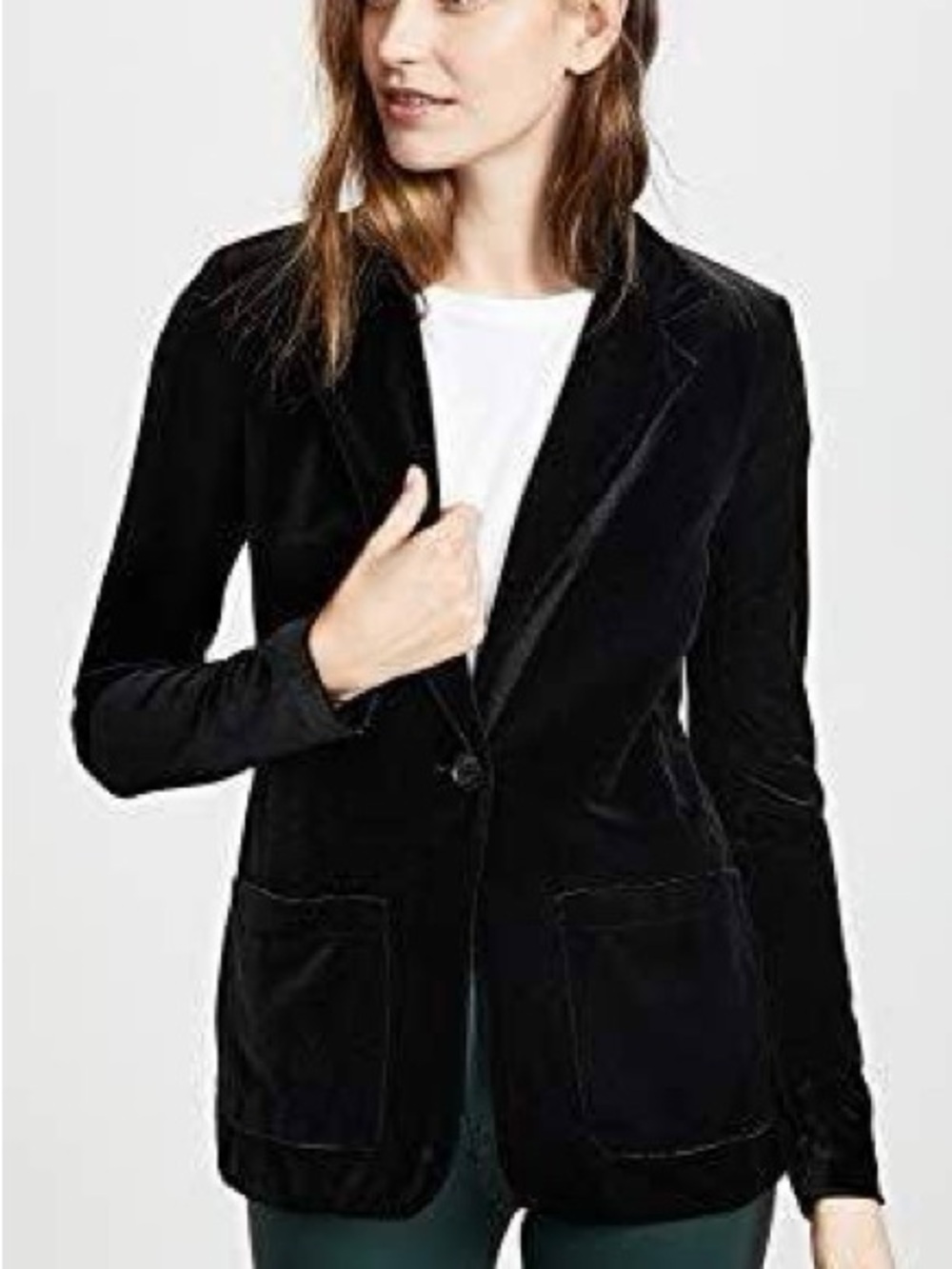 Bailey 44 Black Velvet Single-Button Blazer size XS